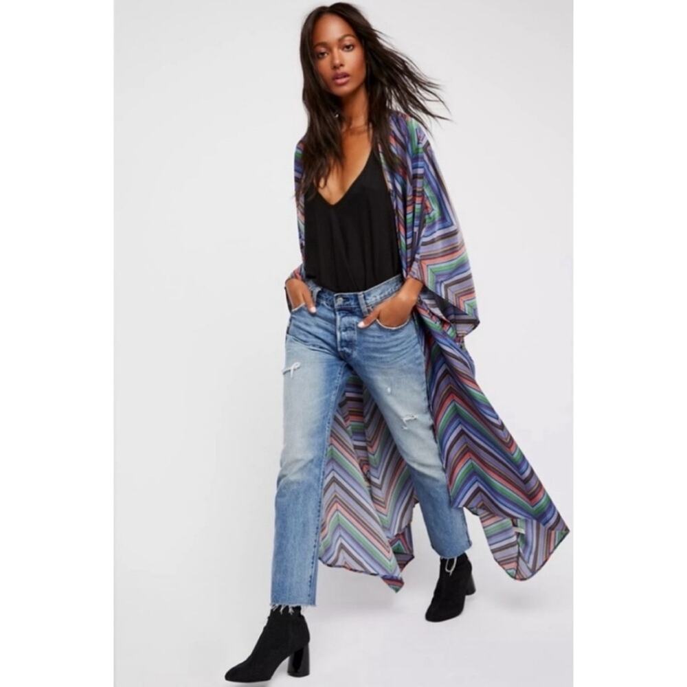 Free People Intimately Mojave Chevron Kimono Duster XS